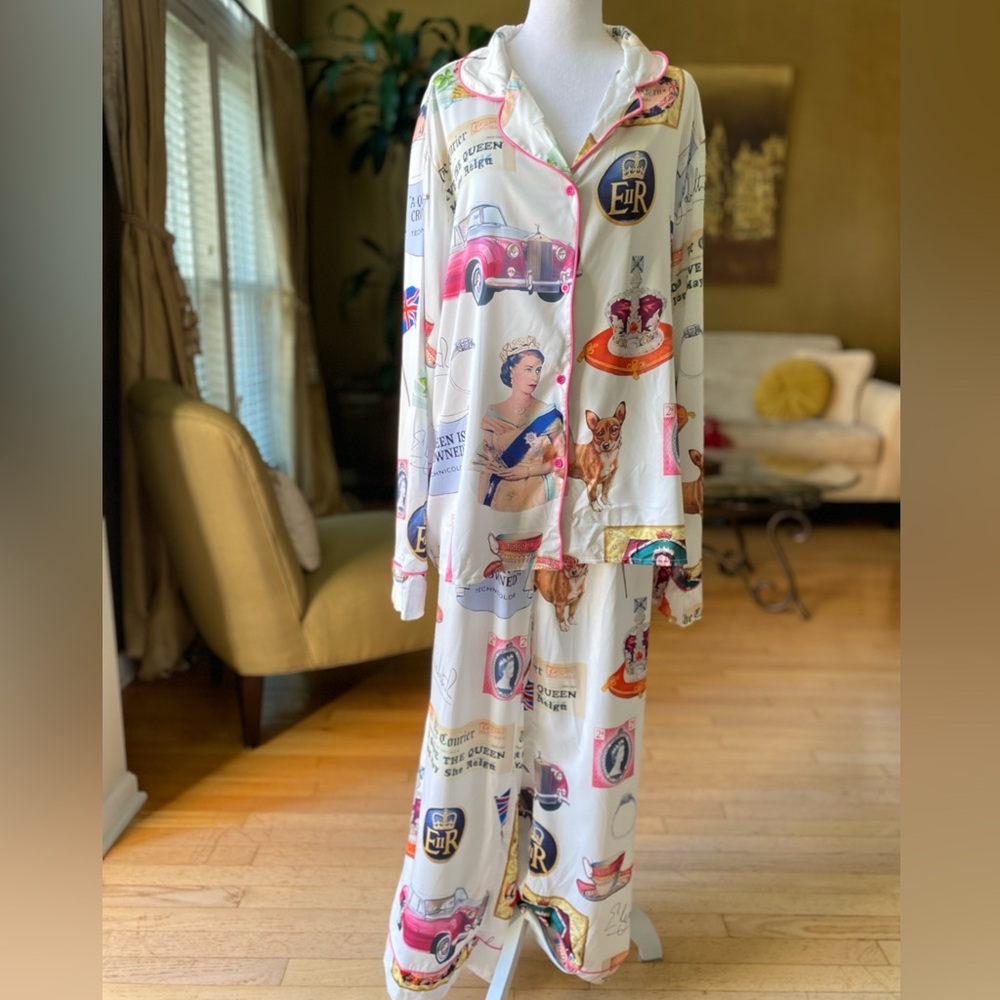SheShow Queen Elizabeth II Vintage Pajama Set size XXL new with Tags - Picture 7 of 16